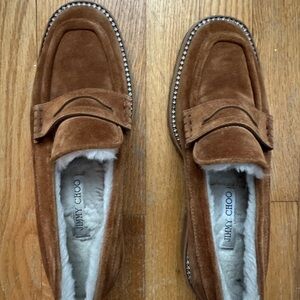 Jimmy Choo Brown Suede Women's Loafers